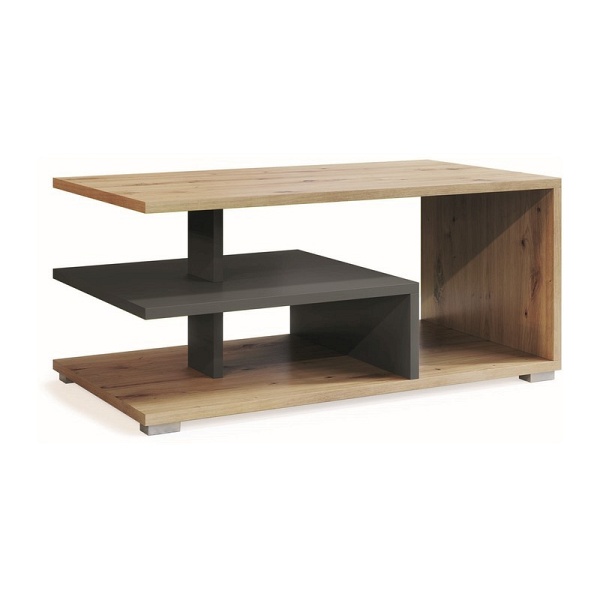 Ława CORA dąb artisan / antracyt 90x50 - Signal